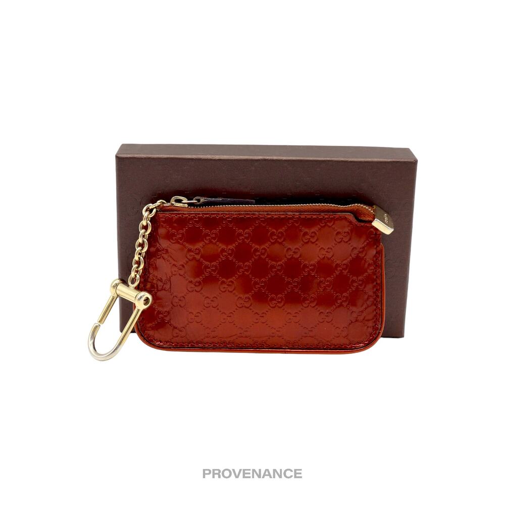Gucci Red Leather Wallet with Gold Chain